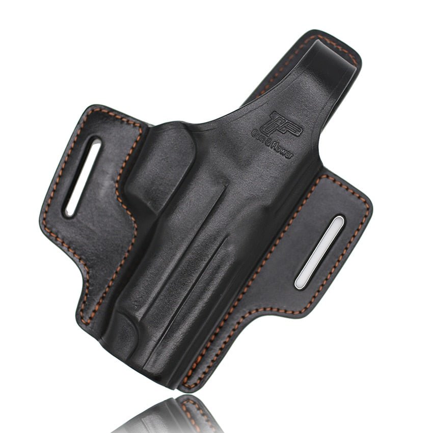 Gun & Flower GF-LOG17BI Full Grain Leather Holster Glock 17/22/31 Black R - CHK-SHIELD | Outdoor Army - Tactical Gear Shop
