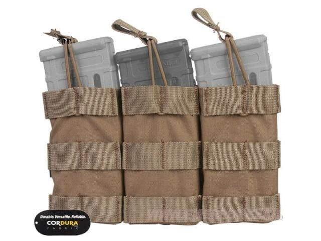 Emersongear EM6355 Tactical Triple M4 Open Mag Pouch - CHK-SHIELD | Outdoor Army - Tactical Gear Shop