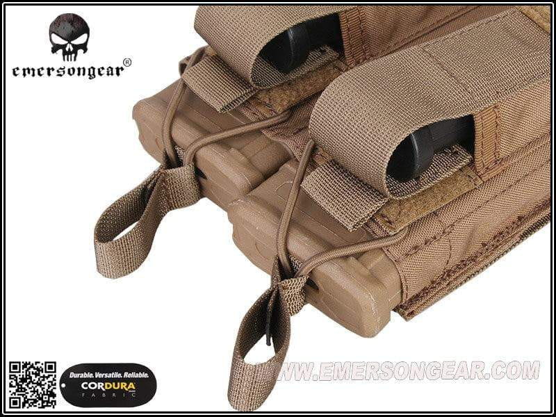 Emersongear Tactical Double M4 5.56mm + 9mm Molle Mag Pouch CHK-SHIELD | Outdoor Army - Tactical Gear Shop.