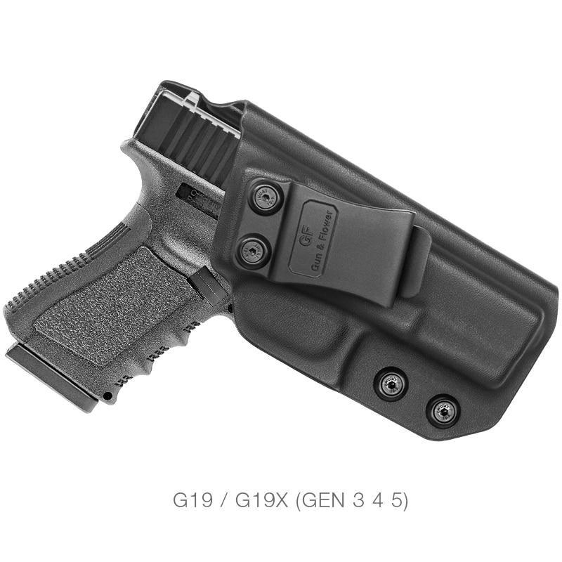 Gun & Flower GF-KIG19A IWB Kydex Holster For Glock 19/23/25/32 Black - CHK-SHIELD | Outdoor Army - Tactical Gear Shop