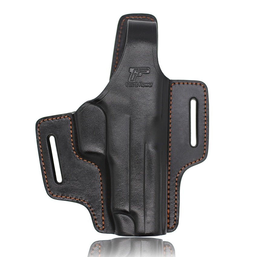 Gun & Flower GF-LOG17BI Full Grain Leather Holster Glock 17/22/31 Black R - CHK-SHIELD | Outdoor Army - Tactical Gear Shop