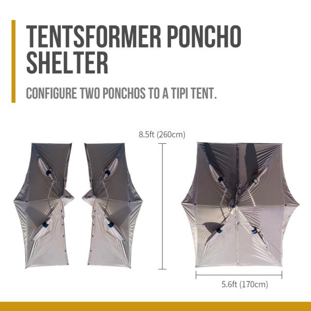 OneTigris CE-YZP08 TENTSFORMER Poncho Shelter - CHK-SHIELD | Outdoor Army - Tactical Gear Shop