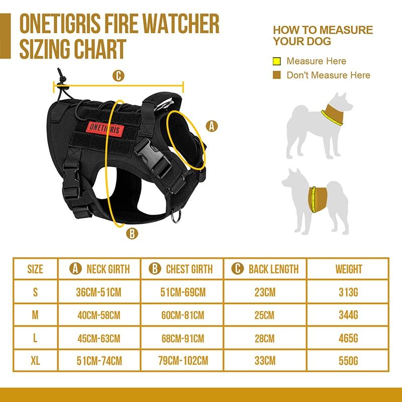 OneTigris FIRE WATCHER Dog Harness - CHK-SHIELD | Outdoor Army - Tactical Gear Shop