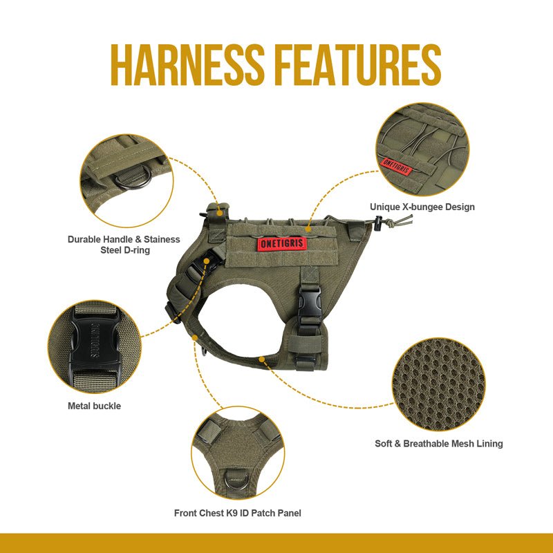 OneTigris SUBMARINER Tactical Dog Harness - CHK-SHIELD | Outdoor Army - Tactical Gear Shop