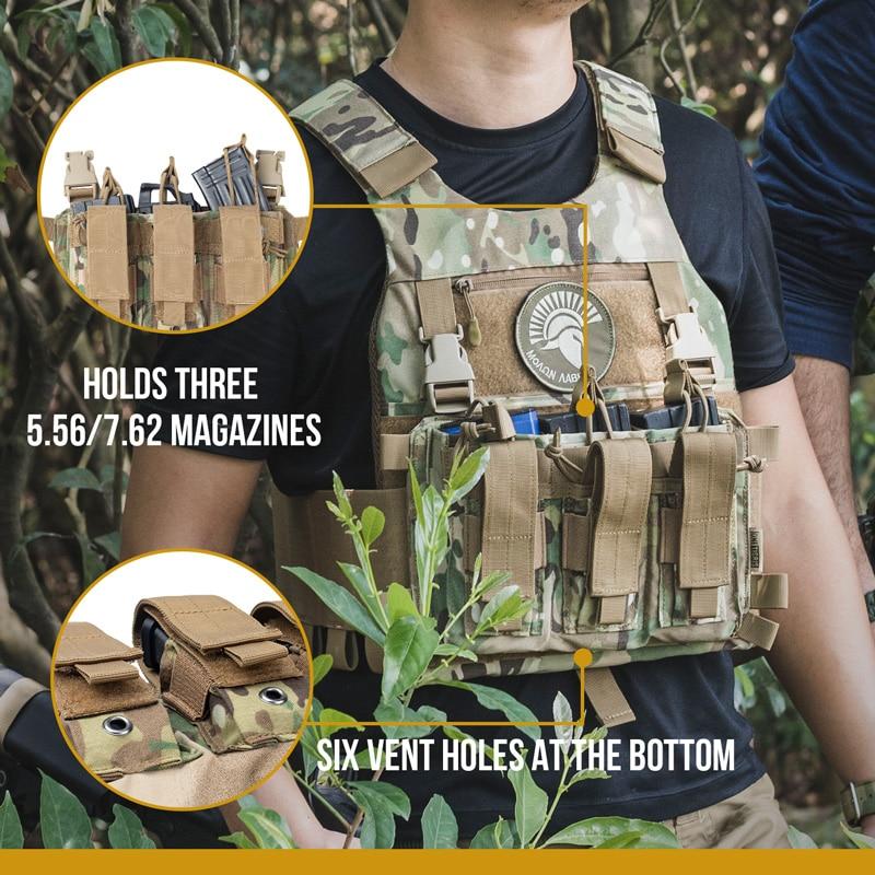 OneTigris TG-XGB02 Chest Rig Add-on Triple Kangaroo Mag Pouch - CHK-SHIELD | Outdoor Army - Tactical Gear Shop