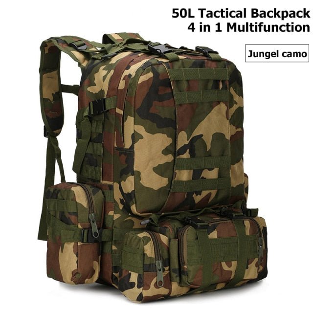 VEQSKING 81019 4 in 1 Tactical Backpack - 50L - CHK-SHIELD | Outdoor Army - Tactical Gear Shop