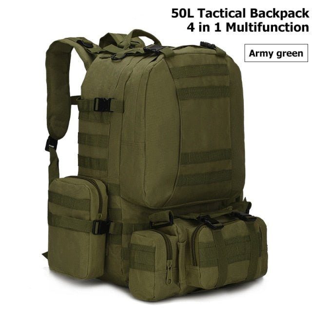 VEQSKING 81019 4 in 1 Tactical Backpack - 50L - CHK-SHIELD | Outdoor Army - Tactical Gear Shop